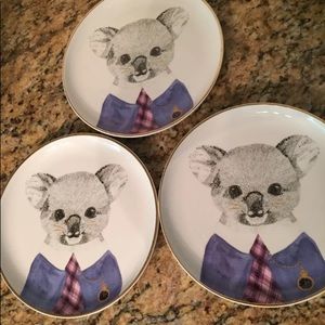 (3) Pier 1 Imports Koala Outback Salad plates NWT